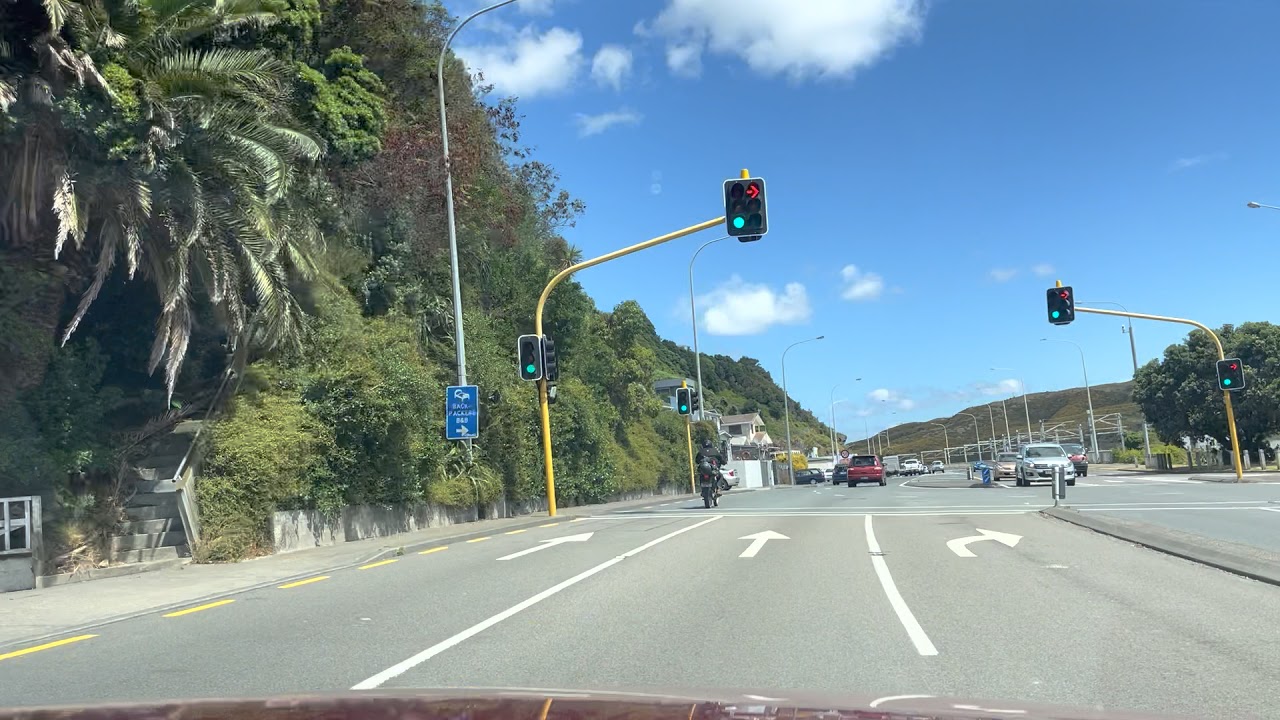Driving back to Wellington city New Zealand
