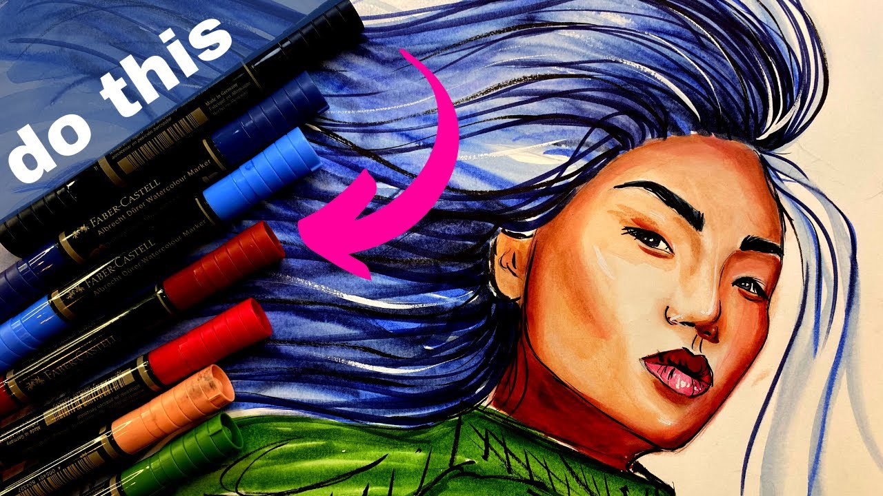 MIXED MEDIA Art for BEGINNERS: 3 Tips to Make WATERCOLOR MARKERS Behave!!