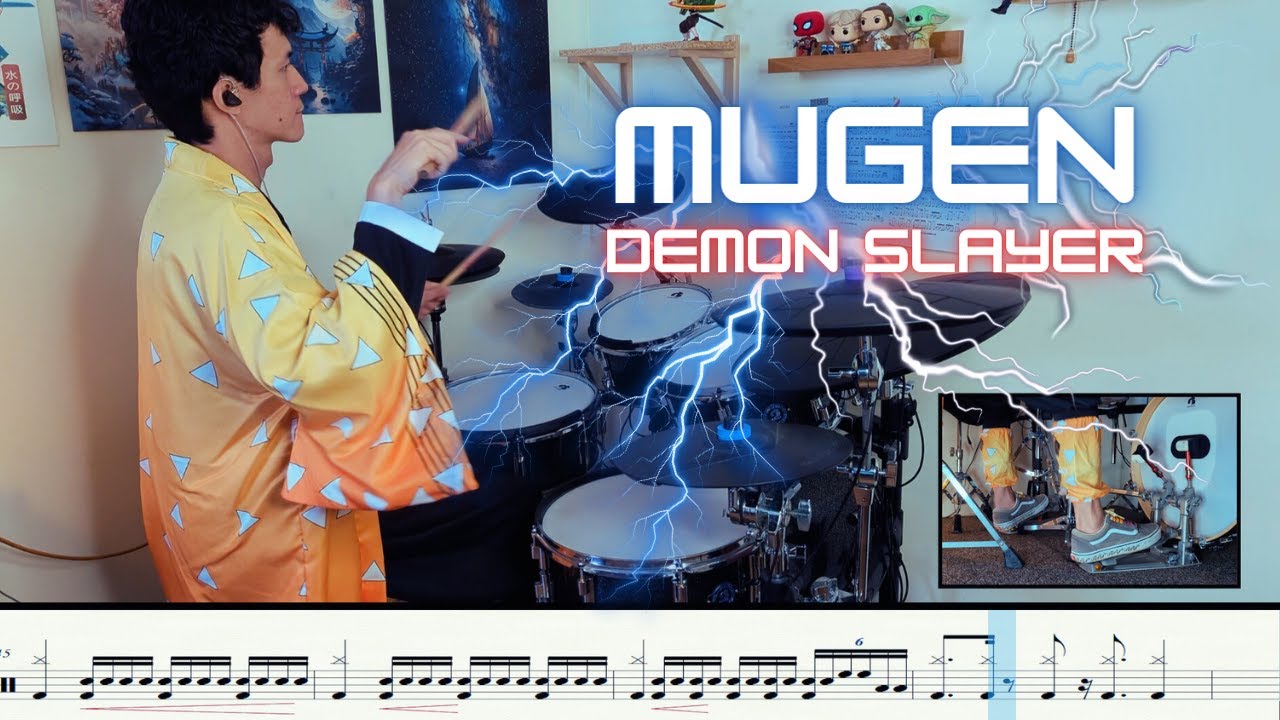 MUGEN 夢幻 Drum Cover x Sheet Music | Demon Slayer Op 5 | My First Story x Hyde