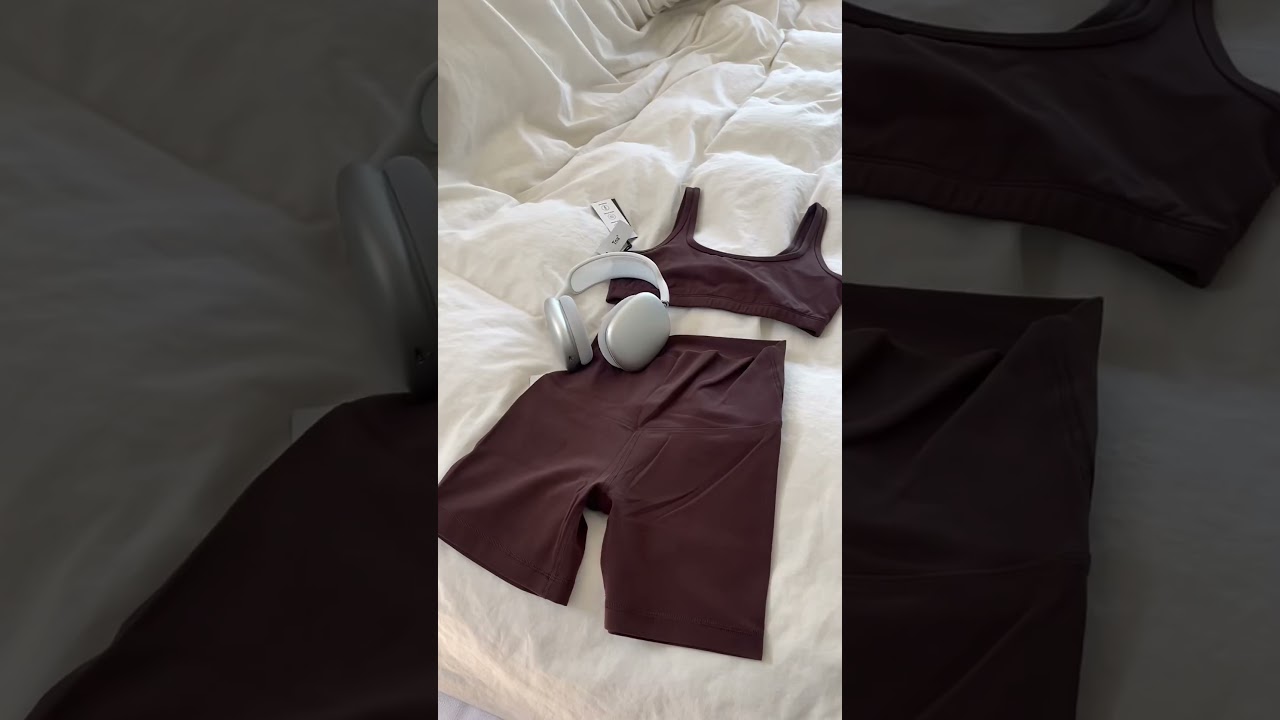 try on my new workout set 🤎🤎 #tryonhaul #workoutfit #thatgirl #aritzia