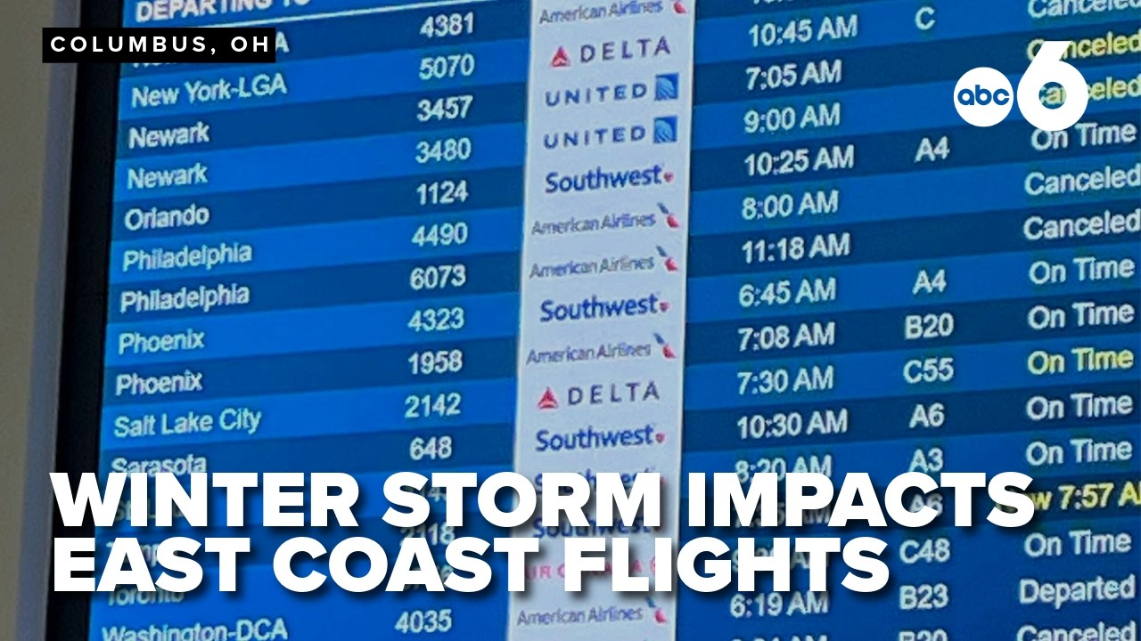 5,500 flights cancelled after winter storm hits East Coast