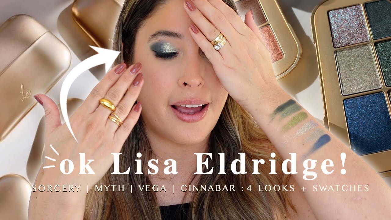 LISA ELDRIDGE EYESHADOW PALETTES : SORCERY VEGA MYTH CINNABAR Review, Swatches and 4 Looks