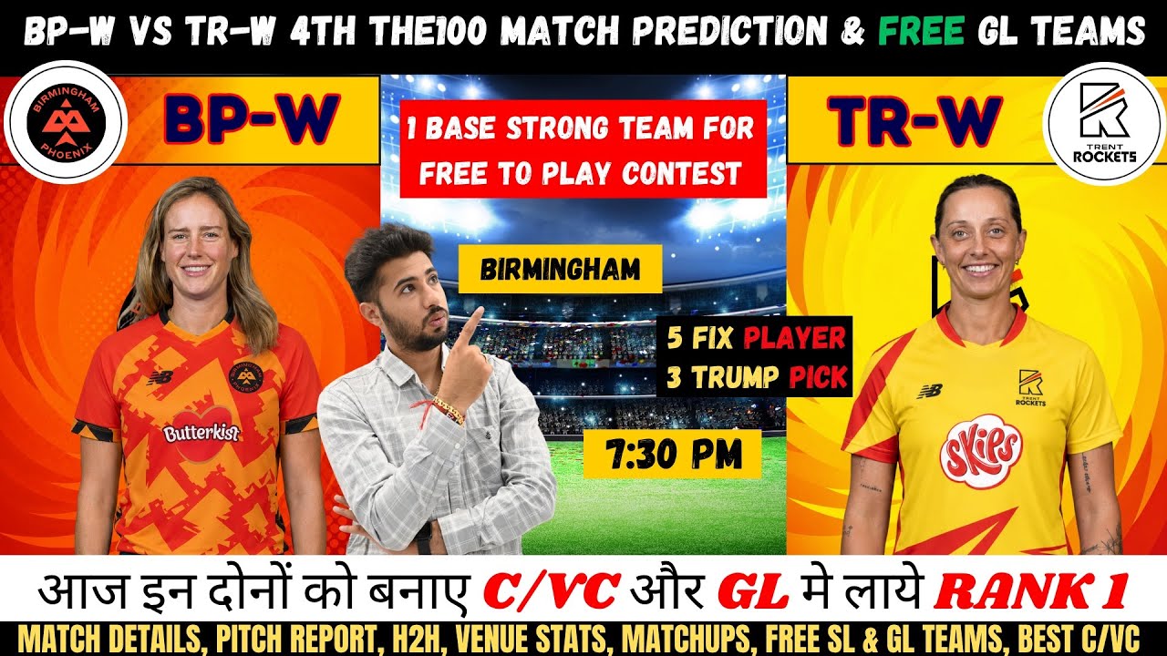 BPH-W vs TRT-W Dream11 Prediction, Birmingham Phoenix vs Trent Rockets Women Fantasy Team Analysis