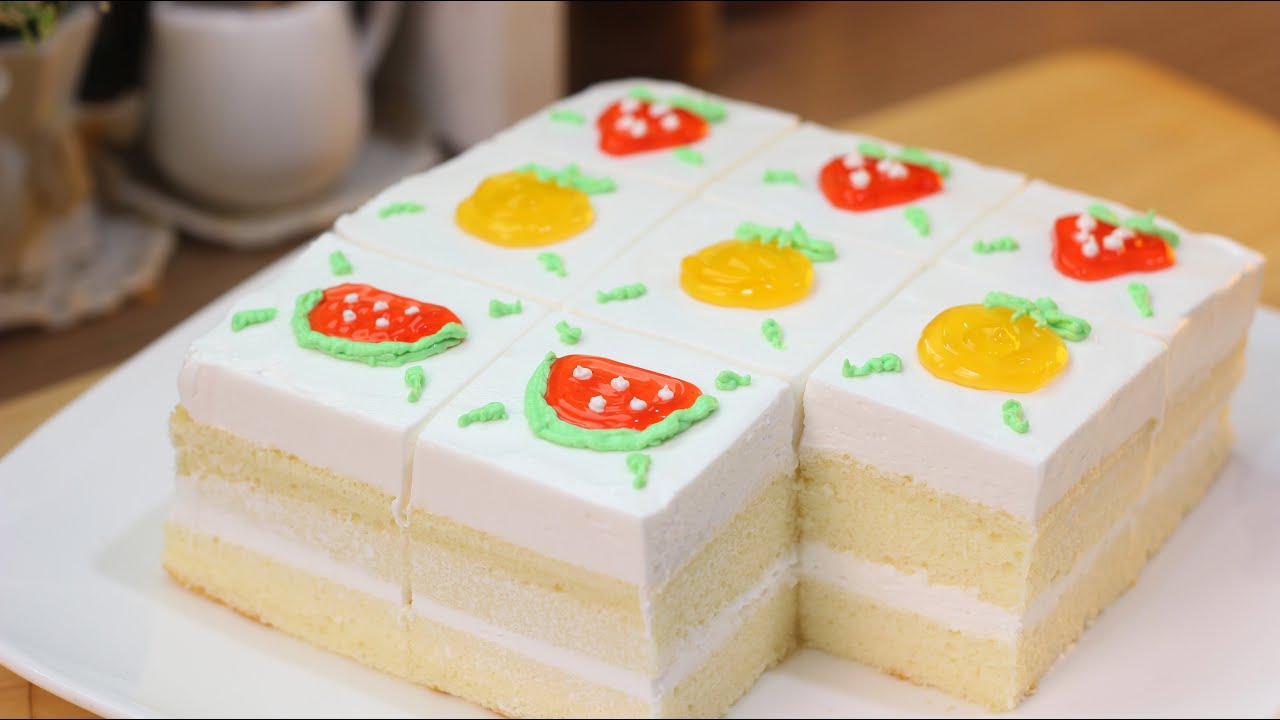 เค้กถาดครีมสด เนื้อชิฟฟ่อน เนื้อเค้กนุ่ม แช่เย็นไม่แข็ง  Mini Cake.
