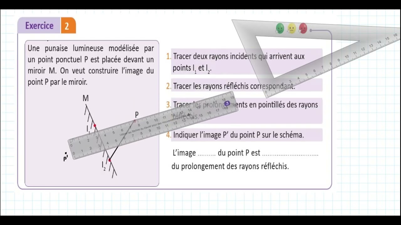 رسم صورة بواسطة مراة construction d'une image par un miroir
