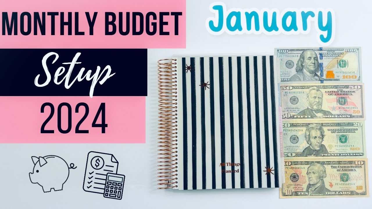 January 2024 Budget Setup | HOW TO BUDGET FOR BEGINNERS | Paycheck Budget | CASH ENVELOPE SYSTEM