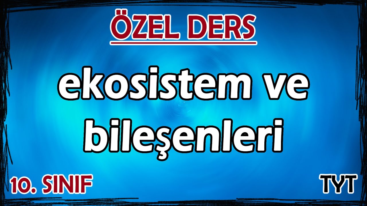 17) Ekoloji 1 - Ekosistem ve Bileşenleri - Özel Ders (10. Sınıf)