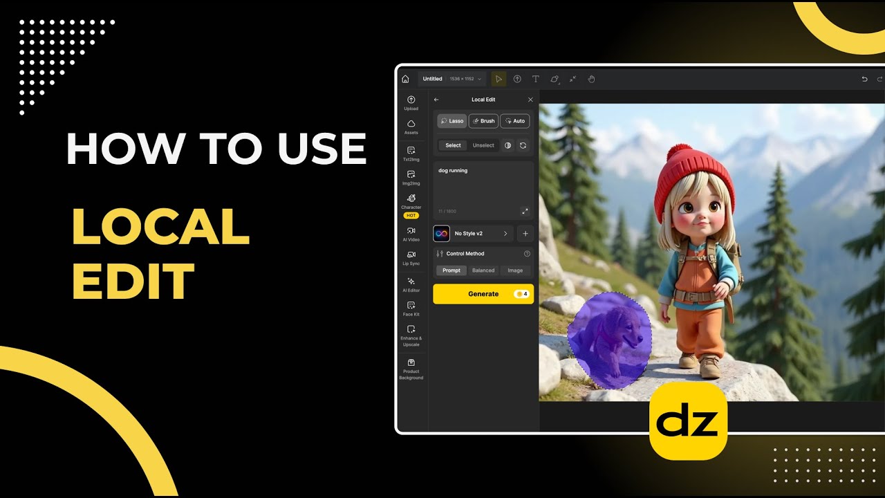 Quick and Easy Image Editing with AI Local Edit | Dzine AI Tutorial