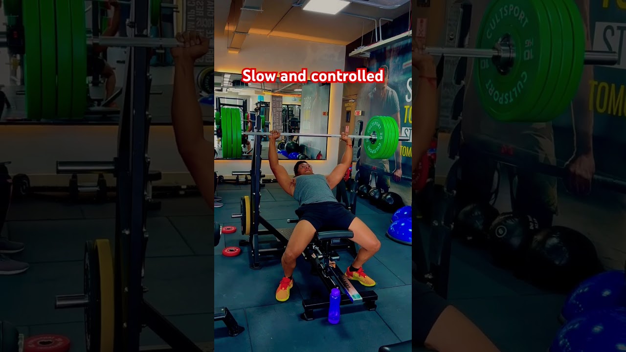 Incline bench press - slow and controlled reps ! 