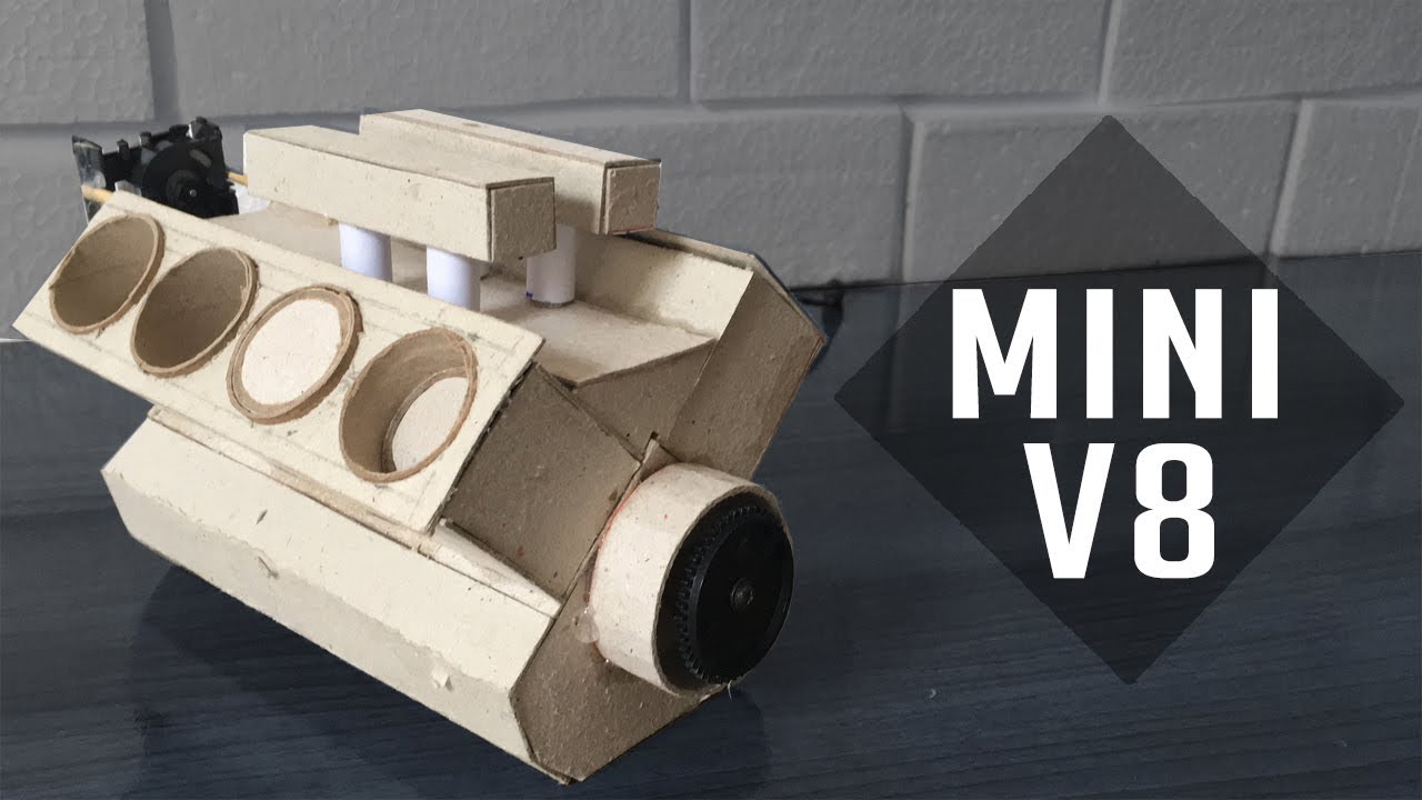 COMO FAZER UM MINI MOTOR V8 DE PAPELÃO!