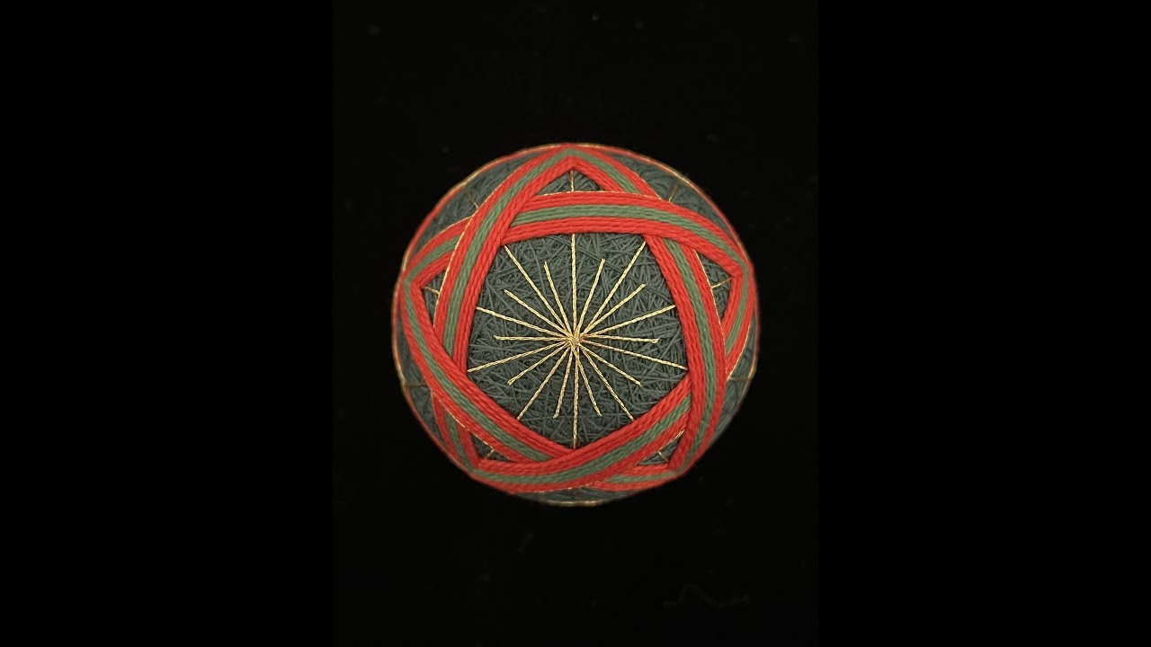 Temari Ball Embroidery Kit Tutorial - Star, Japanese handcraft, handmade Christmas ornament