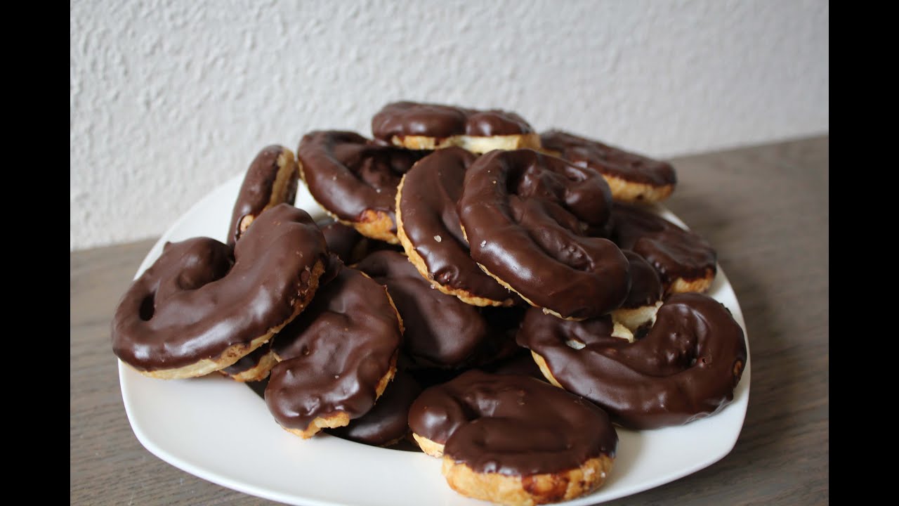 Palmeritas de hojaldre con chocolate