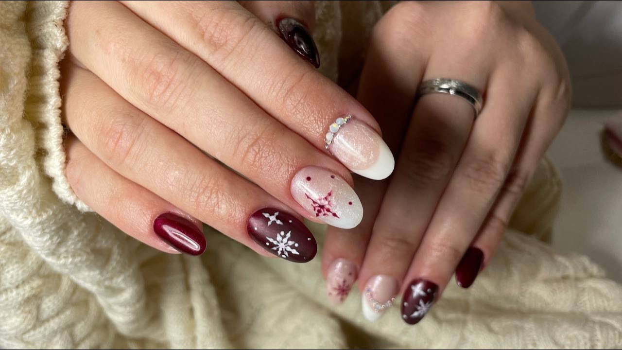 Gelnägel mit Winterdesign