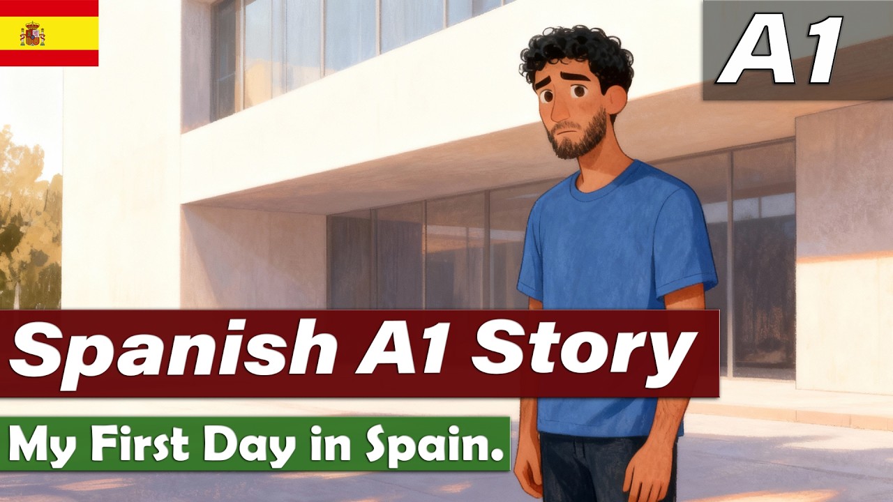 Learn Spanish A1 | First Day in Spain | Simple Story |