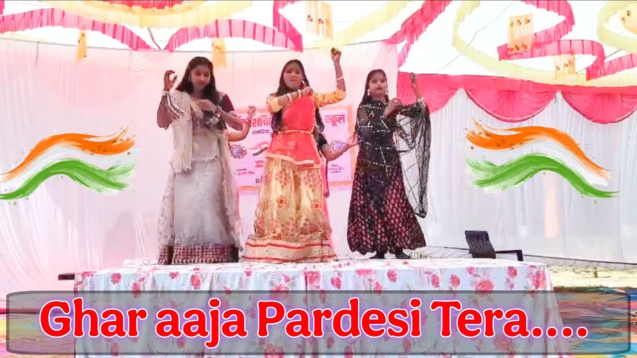 Ghar aaja Pardesi tera desh bulaye re 😍 school dance performance 🇮🇳 Republic Day special 🇮🇳 Hindi 