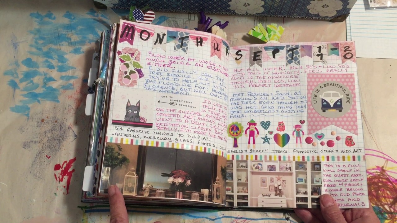 Debbie's Journals Flip #41 - fall, journal cards, trees and downtown walking tour
