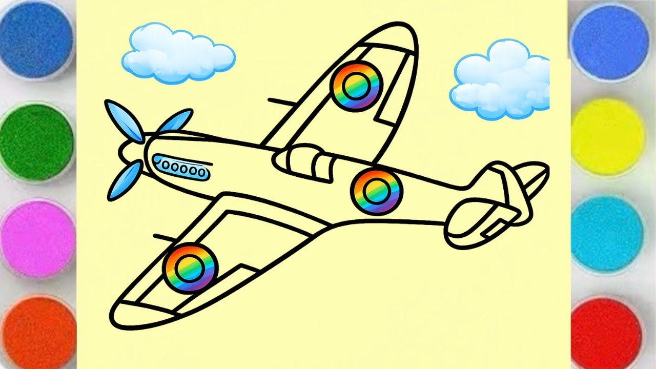 Sand Painting Airplane Drawing & Coloring for Kids | Relaxing for Kids and Toddlers