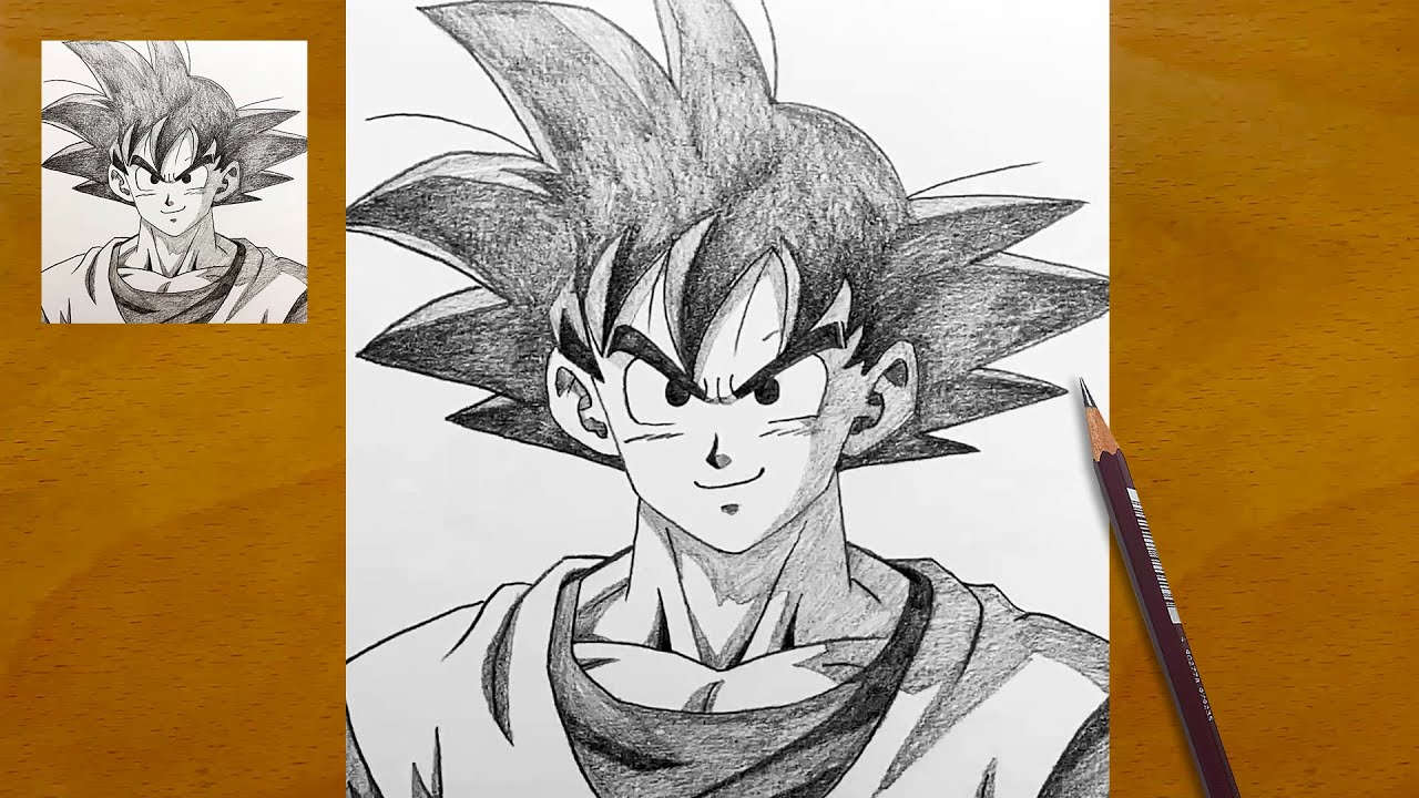 How to Draw Goku from Dragon Ball Step by Step || Goku Pencil Sketch