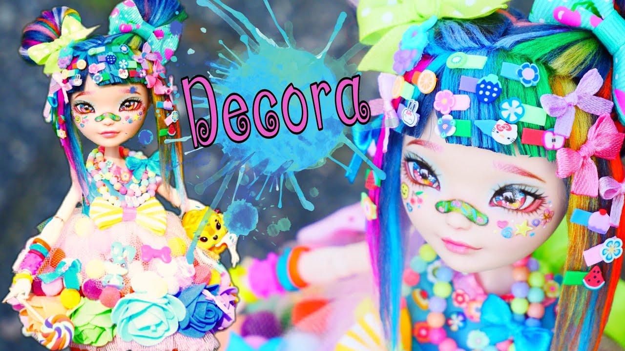 Harajuku Decora Kei 💙❤💜💛💚🌈 Girl Custom Doll  Repaint