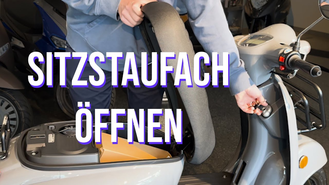 Motorroller starten, Lenkradsperre altivieren/entriegeln & Sitzstaufach öffnen – einfache Anleitung!