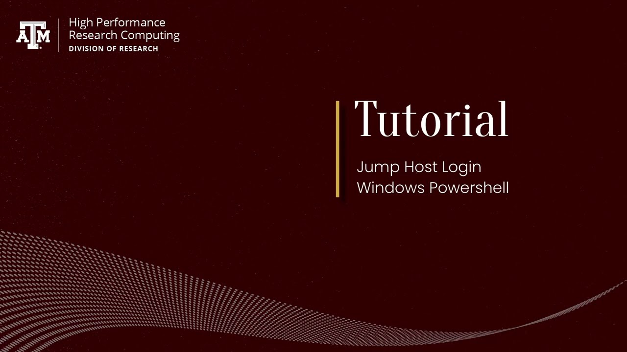 ACES Tutorial: Jump Host Tunnel Windows Powershell