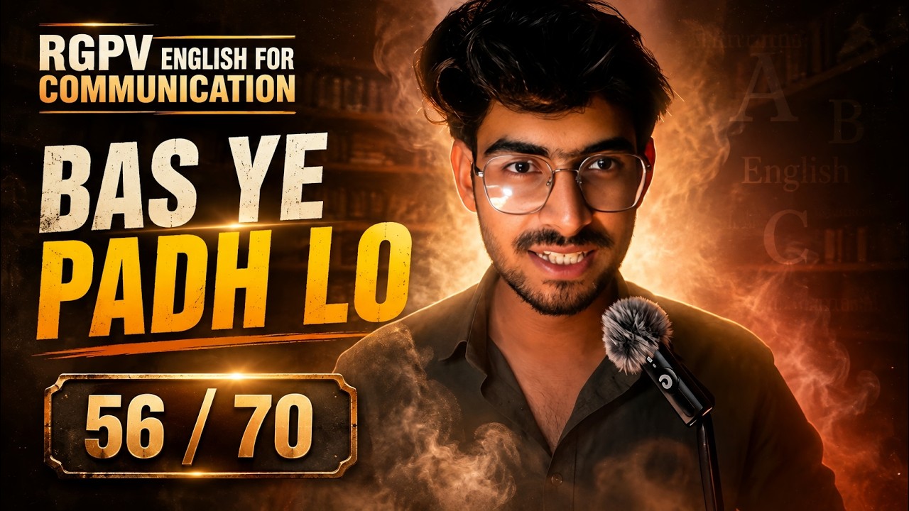 RGPV English for Communication Important Questions | BAS YE PAD LO 🔥 | bt103 | #rgv