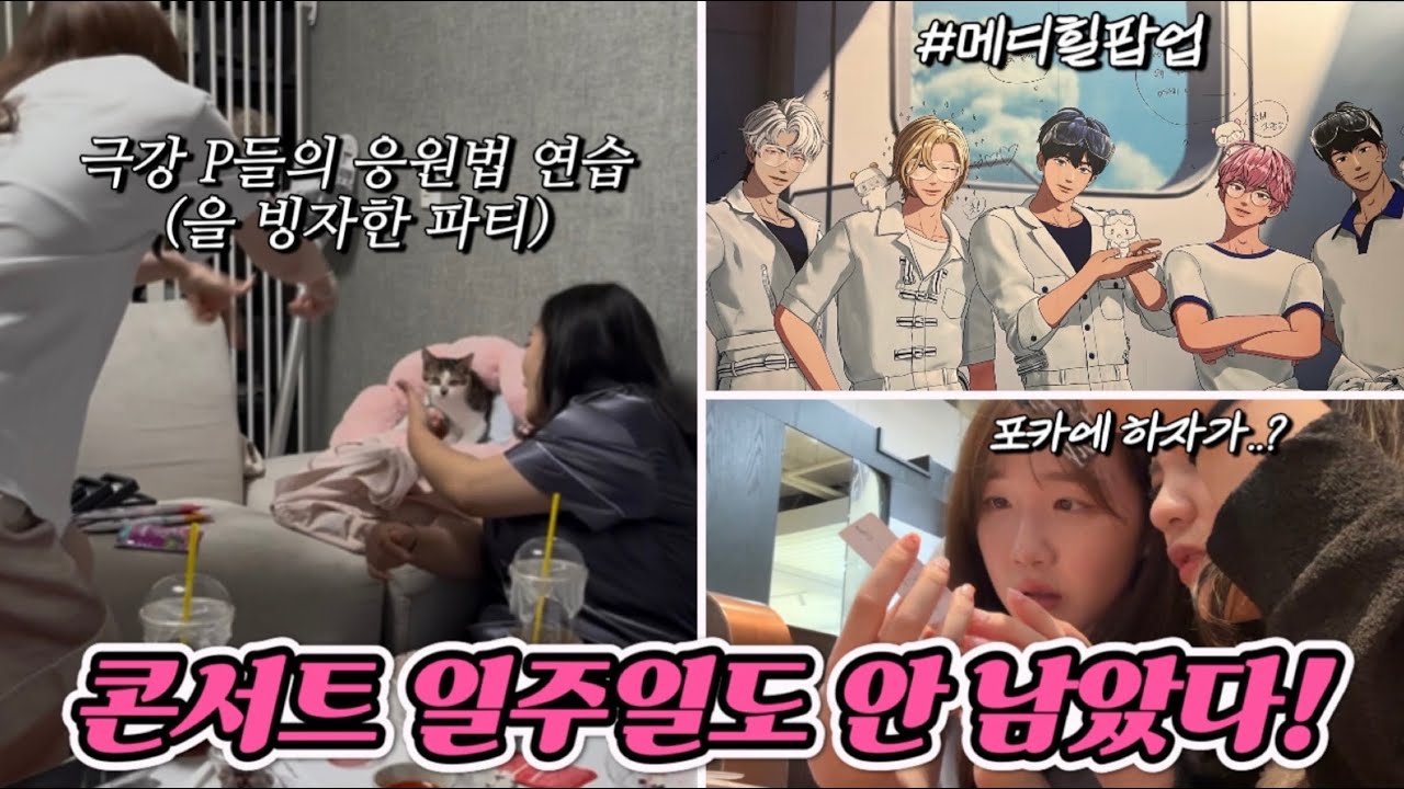 [플리로그] 콘서트 앞두고 응원법 벼락치기 하는 대문자 P 여자들 브이로그 | 플레이브 메디힐 팝업