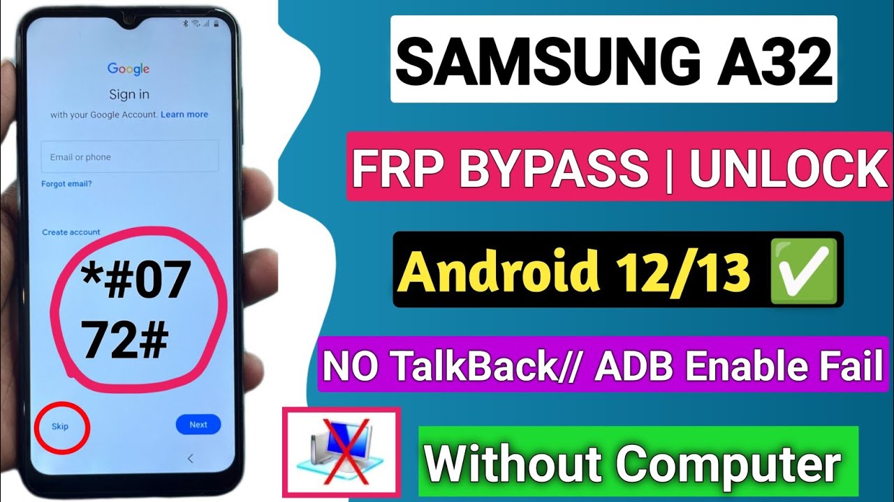 Samsung A32 FRP Bypass Android 13 Without PC | New Method 2024 - TalkBack Not Working