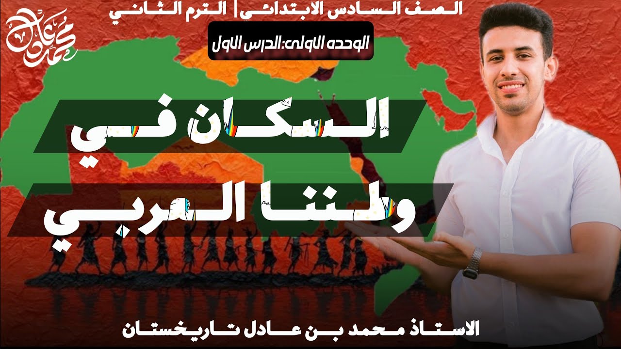 الصف السادس الابتدائي الترم الثاني الدرس الاول | السكان في وطننا العربي الاستاذ محمد عادل 