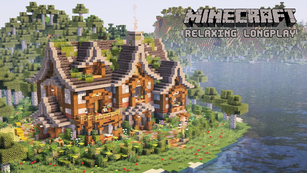 We Built a Cozy Birch Mansion - Minecraft Relaxing Longplay (No Commentary)