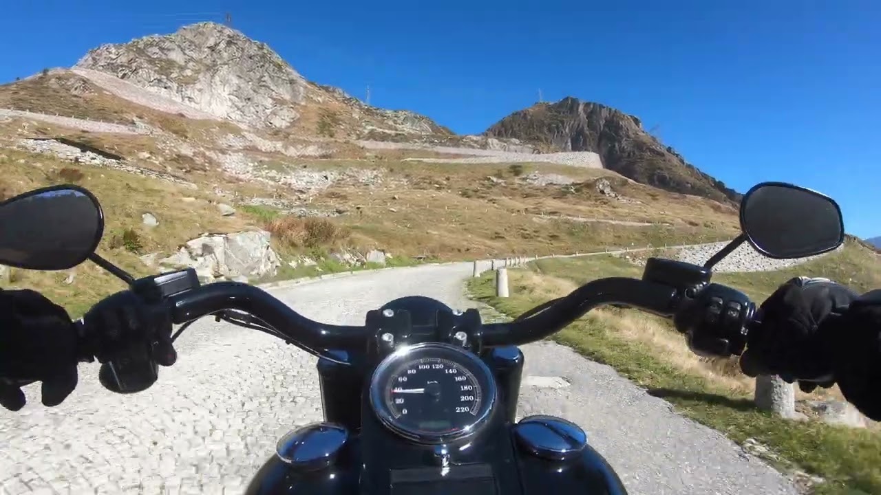 Harley Davidson Fatboy S Rideout to Gotthard old route | Pure Exhaust Sound [4K]