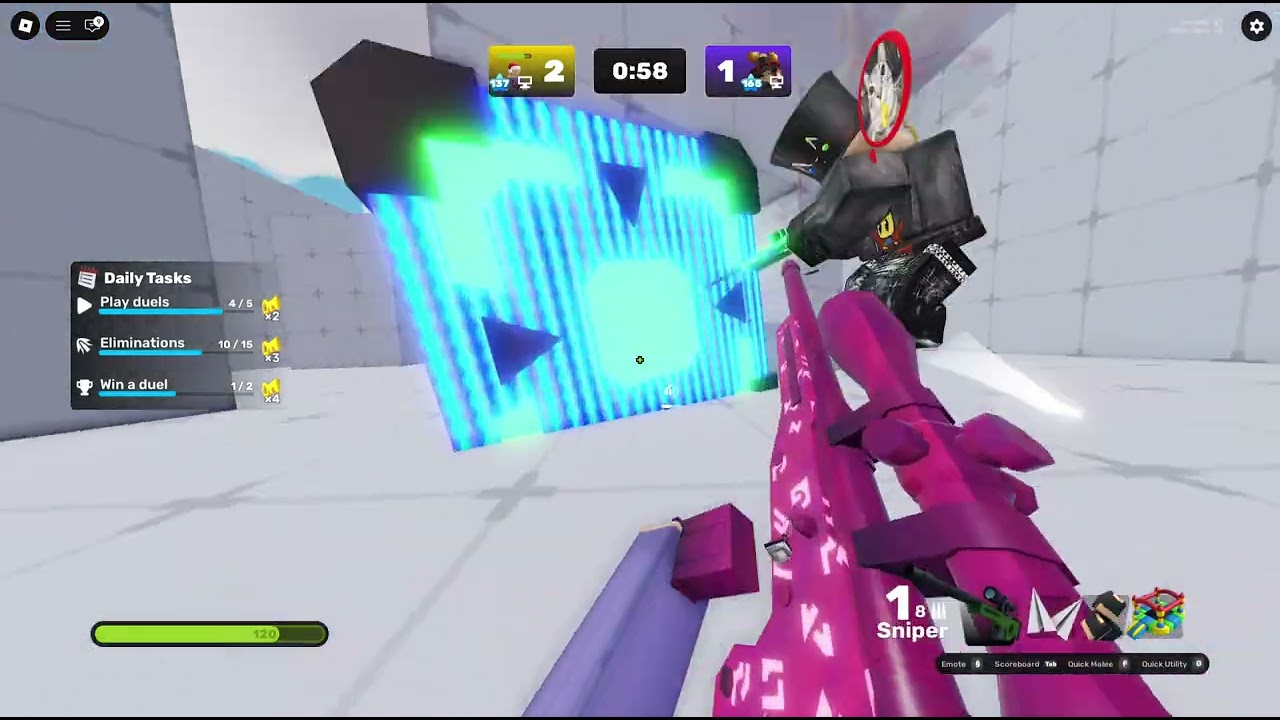 1v1 my friend on roblox rivels day 2:)