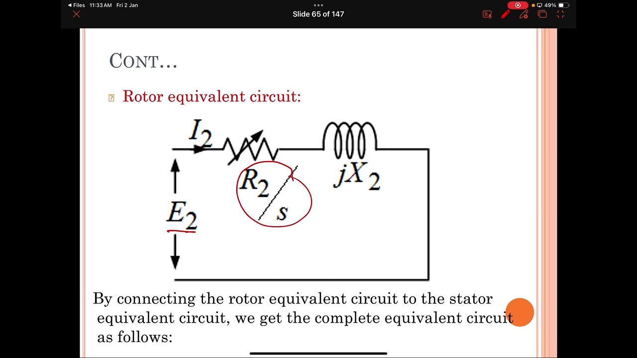 EM II UNIT I INDUCTION MOTOR   EQUIVALENT CIRCUIT Simplification