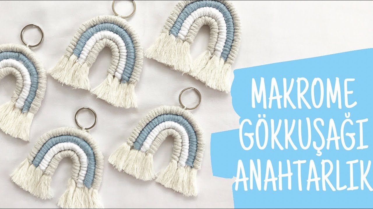 Makrome Gökkuşağı Anahtarlık Yapımı / Macrame Rainbow Keychains / Makrome Gökkuşağı Yapımı