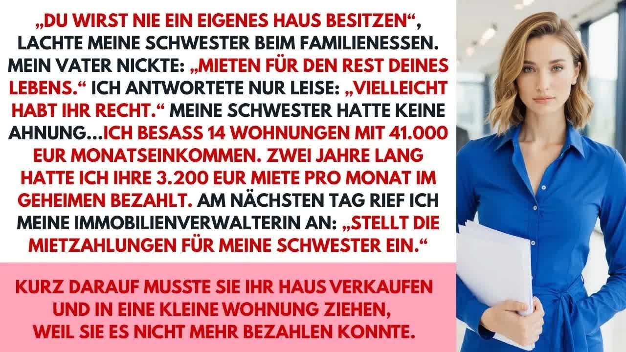 Meine Schwester meinte, ich könne nie Eigentum haben – dabei zahlte ich 2 Jahre lang ihre 3 200