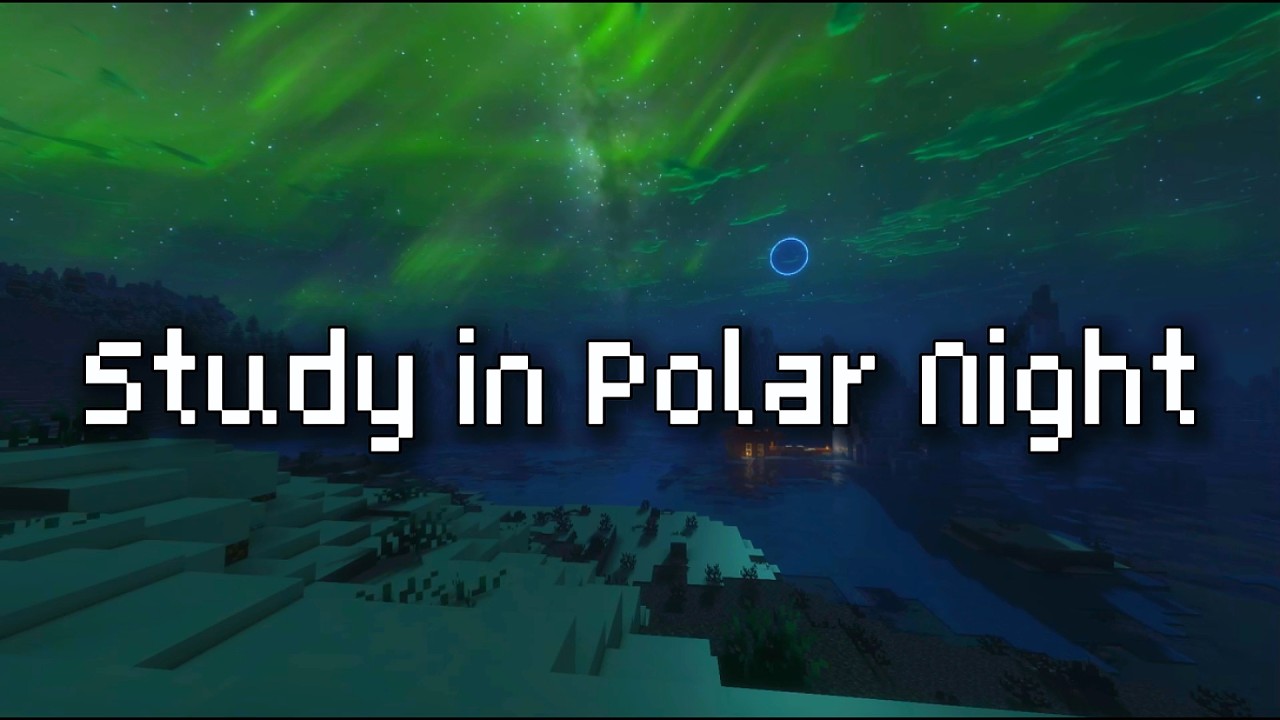 Study in Polar Night ❄️ | 4 Hours of Relaxing Minecraft Ambience (C418 Music, Wind & Snow Sounds)