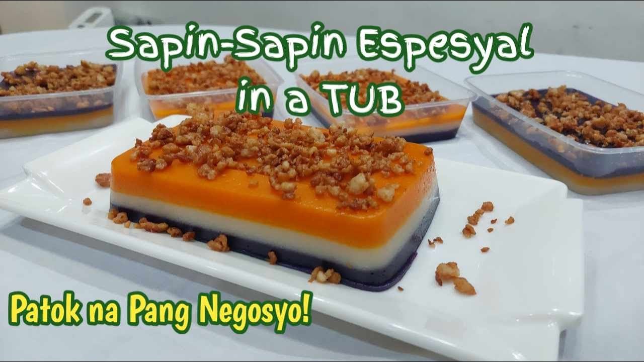 Sapin-Sapin Espesyal in a Tub | Pinoy Kakanin | Step by Step na Paggawa ng Sapin-Sapin with Latik