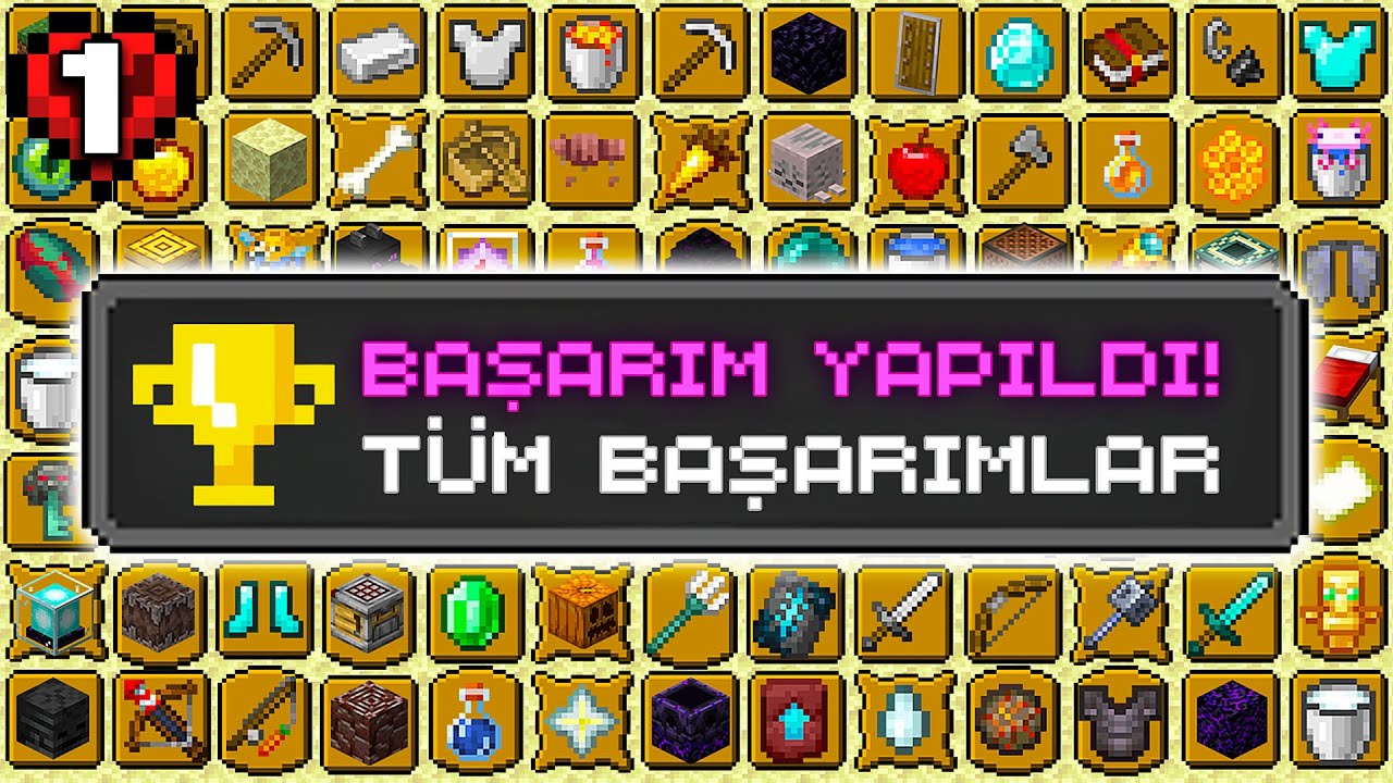 Minecraft'ta Tüm Başarımları Yaptım | Hardcore