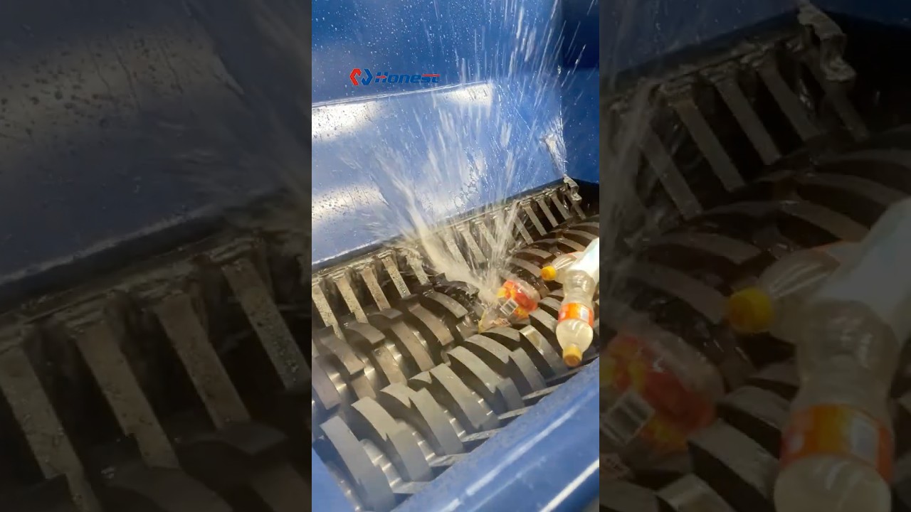 Filled with liquidplastic bottles and milk cartons ➡ Shredding!
