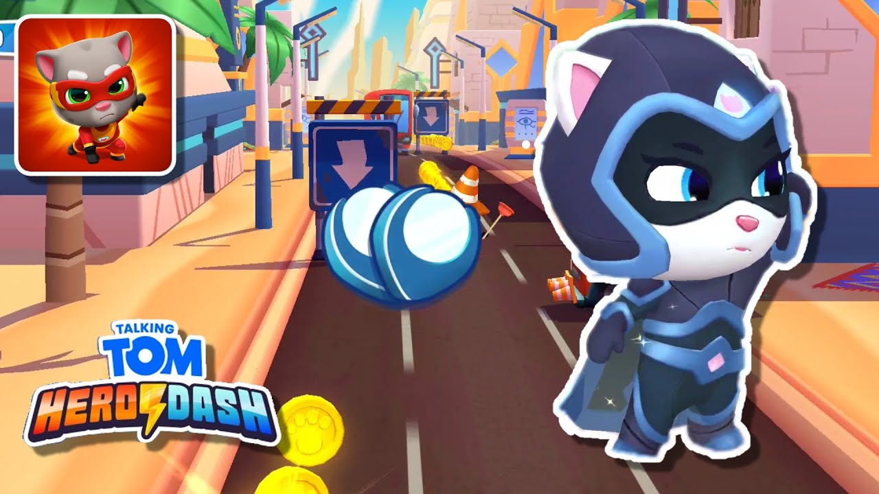 Talking Tom Hero Dash Moonlight Angela in The Dark Night and Speed Run Events