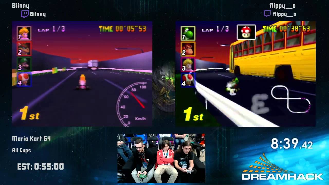 #DHW15 - Mario Kart 64 [All Cups] Speeedrun Race between Biinny & flippy_o
