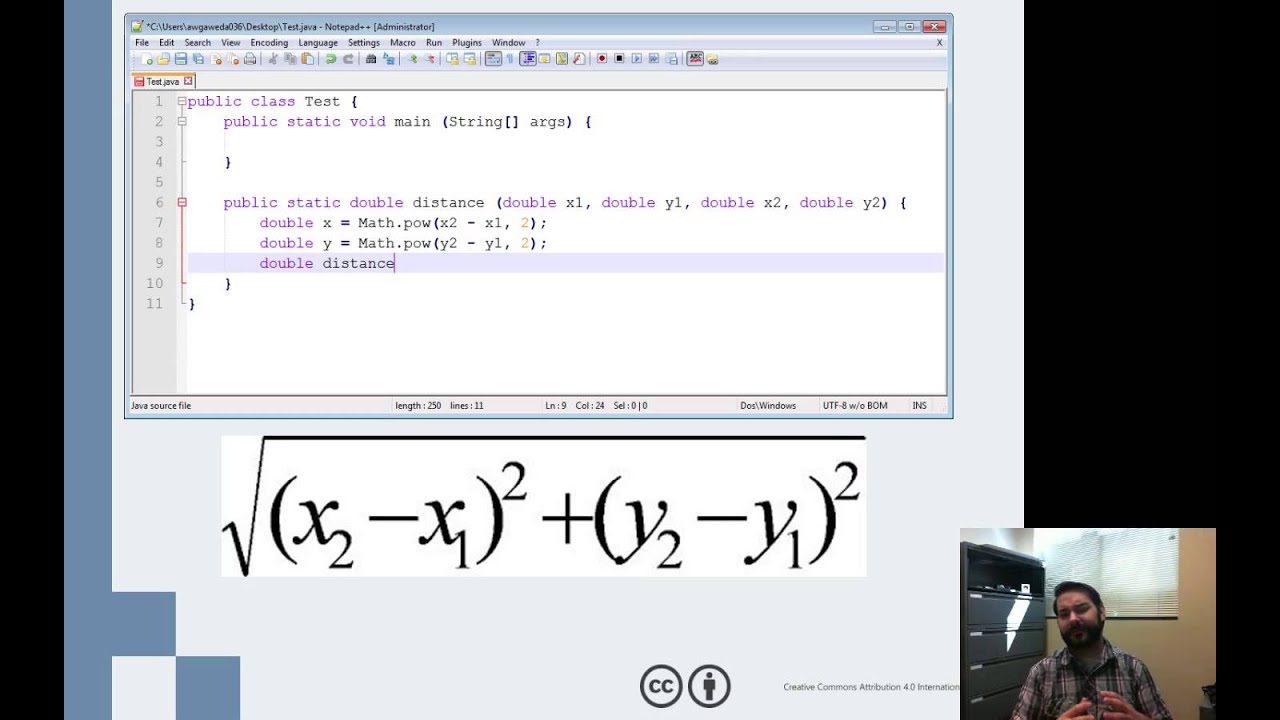 Writing the Distance Method in Java