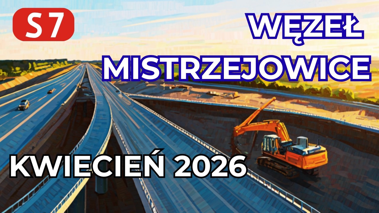 Węzeł Mistrzejowice , droga S7. Prace na węźle , wiosna 2026.