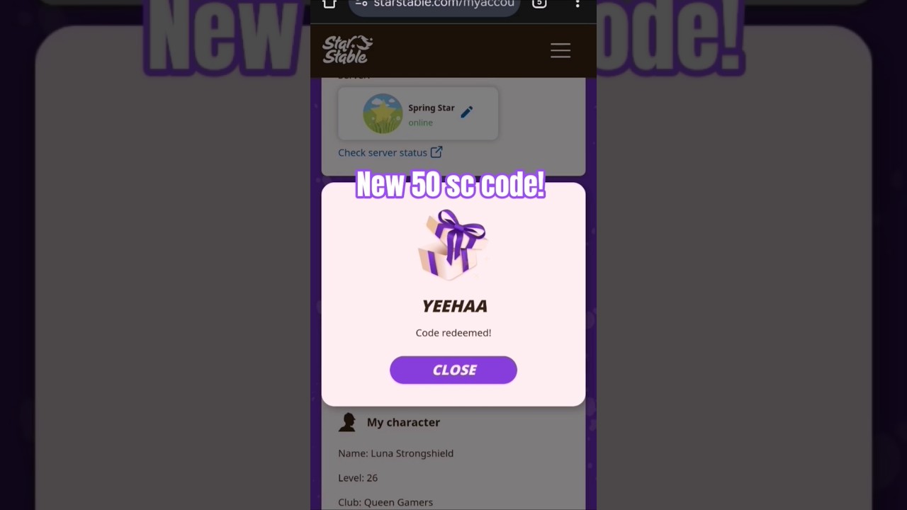 New Star Coins code valid until 17th of October 🌟 #sso #starstableonline #starstable #ssocodes