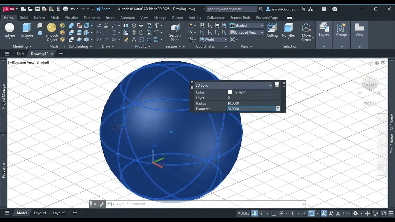 Comando SPHERE AutoCad