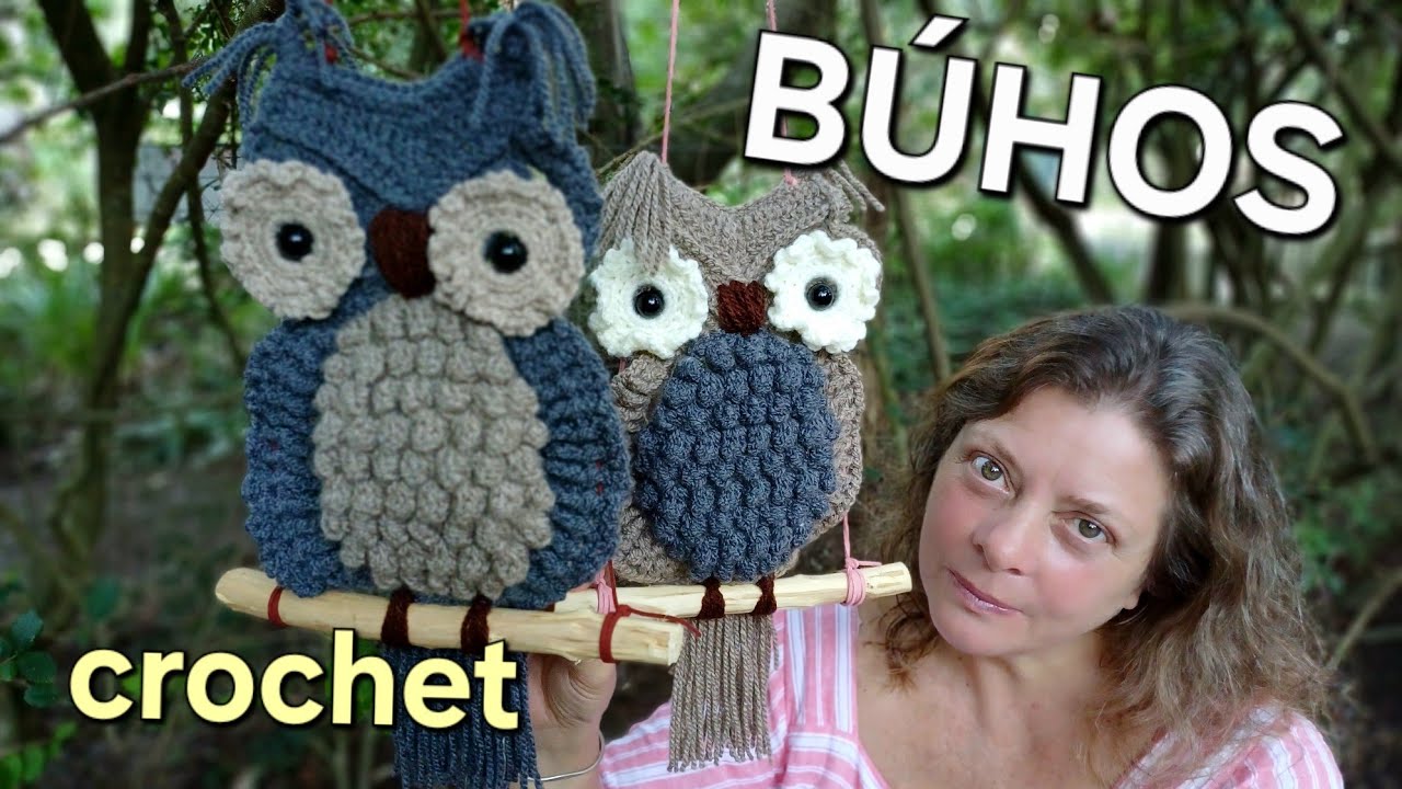 BÚHOS colgantes GRANDES en CROCHET