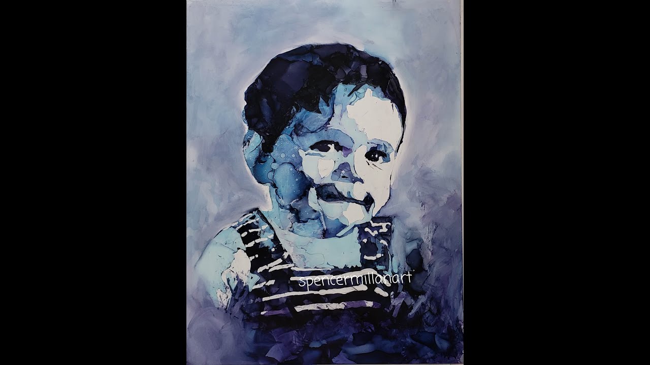 Portraiture with masking fluid and alcohol ink