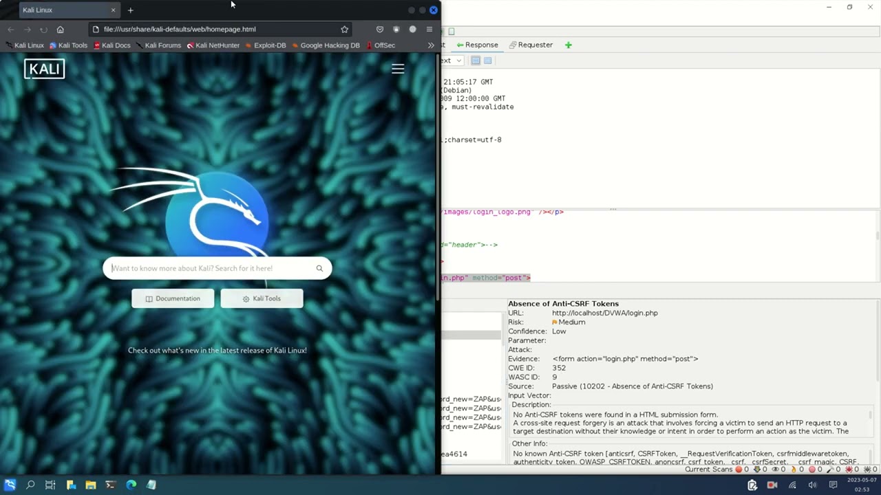 Vulnerability Assessment on DVWA using OWASP ZAP tool.