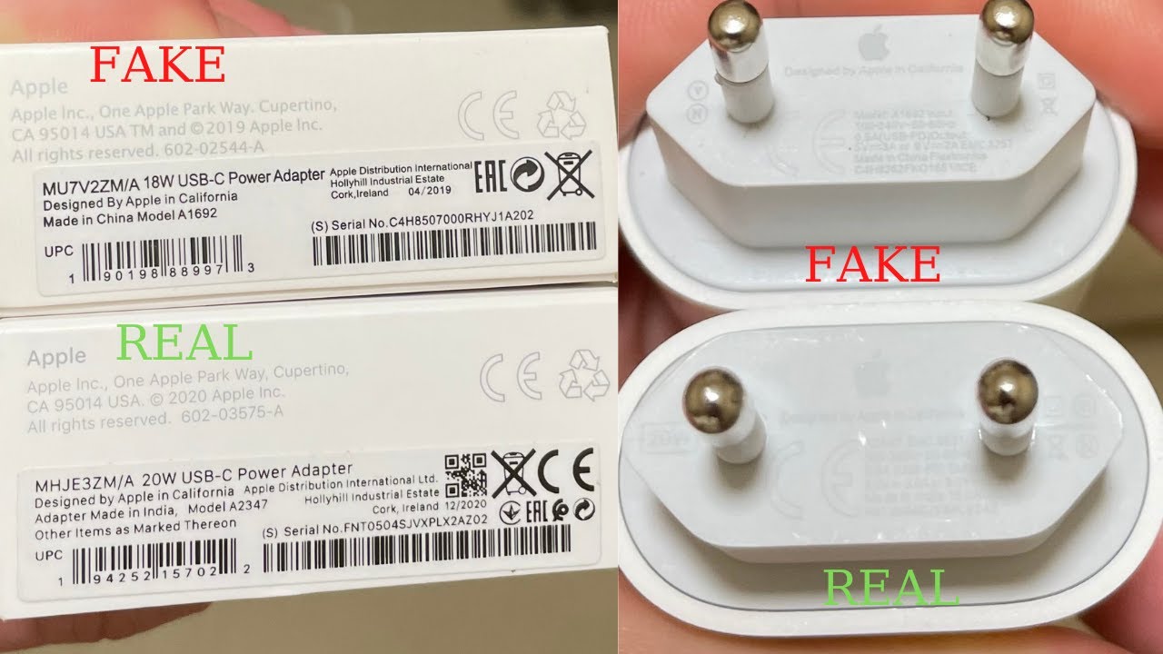 Fake vs Real Apple Charger  For iPhone Counterfeit Or Duplicate Chargers