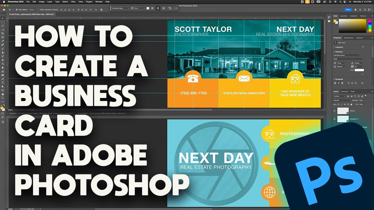 How to Create a Business Card In Photoshop for Beginners